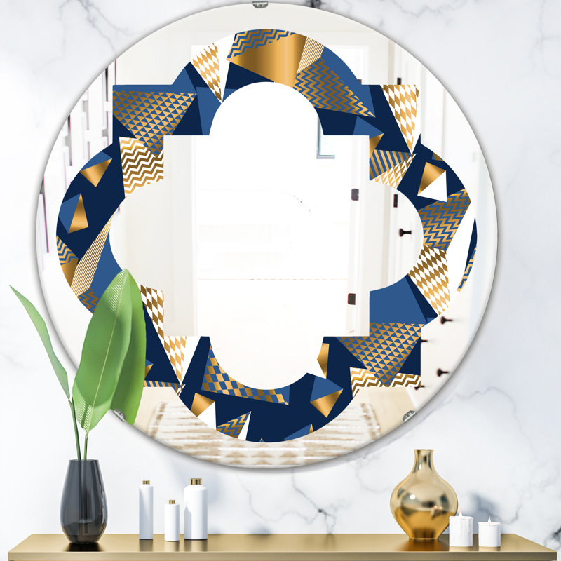 Miroir mural sans cadre Quatrefoil and Cubes, H 24 po x l 24 po