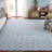 Metro 388 Hand Tufted Wool/Cotton Damask Rug in Ivory/Blue-1887998578