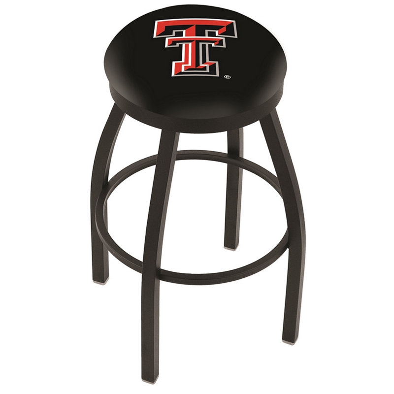 NCAA Swivel 25" Counter Stool, Black Wrinkle, Texas Tech University