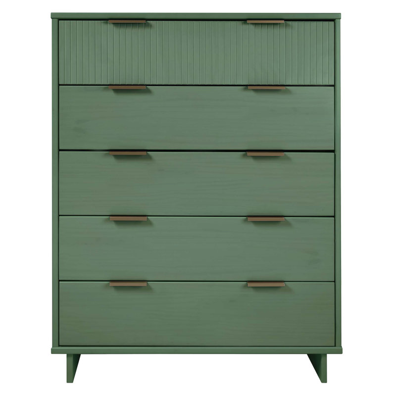 Commode 38 "en vert sauge Granville (5 tiroirs), Vert sauge