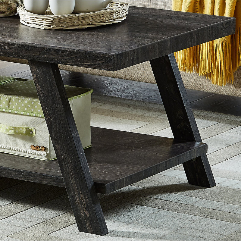 Table basse moderne avec finition gris anthracite et rangement supplémentaire, Gris anthracite, Gris anthracite