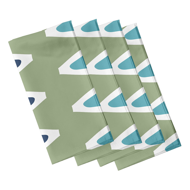 Ferrier Polyester Geometric Square Napkin, Turquoise