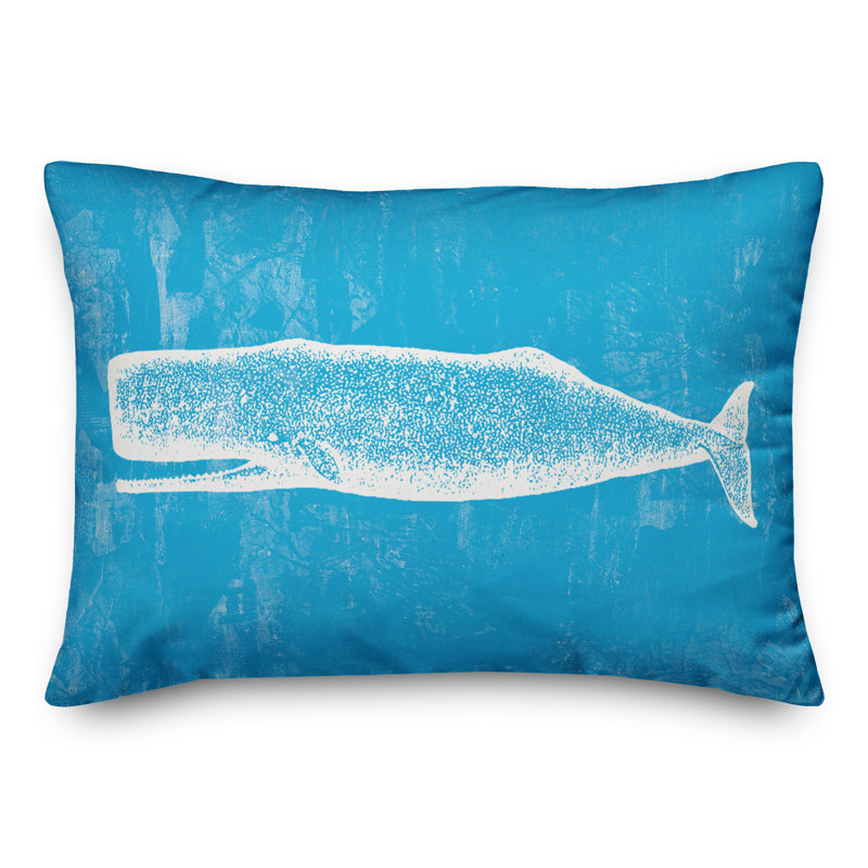 Blue Whale Rectangular Pillow Cover & Insert, Polyester/Polyfill
