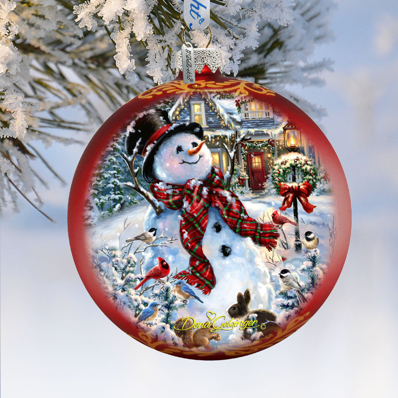 Holiday Splendor 5'' Handmade Glass Ball Ornament