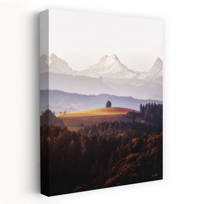 Arbre autonome dans les Alpes - Photographie contemporaine paysage montagne Art, H 48 po x l 32 po