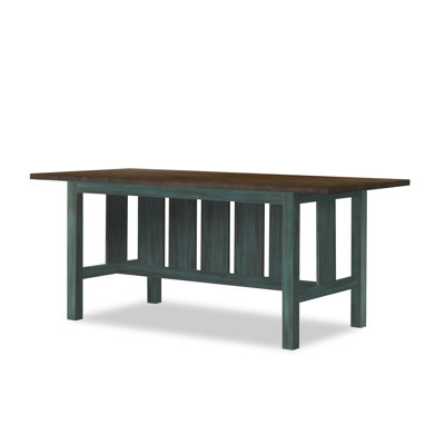 Sachar Counter Height Rustic Birch Veneer Country Style Counter Height Trestle Table