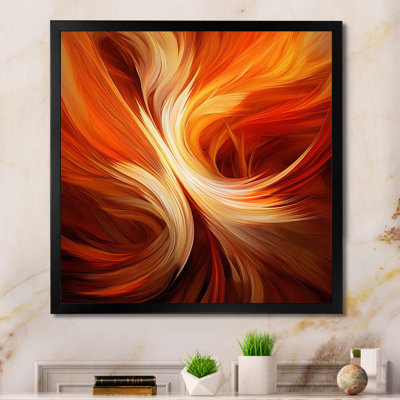 «Orange Abstract Warm Fractal Design VI», art mural fractales