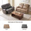 Canapé inclinable électrique Jasper 60 po en cuir avec port USB - Taupe-1477393842