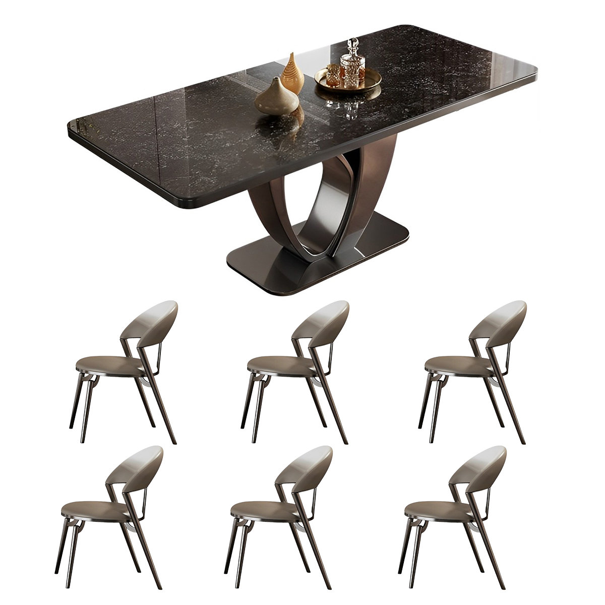 Pakloer Home rectangular rock plate table and chair set | Wayfair