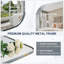 Miroir de salle de bain ovale moderne | Cadre en acier inoxydable-429171675-424648688