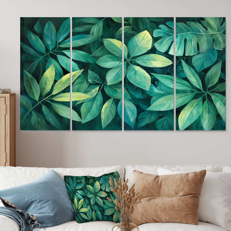 Vert forêt tropicale auvent - Art mural forêt tropicale - décoration murale traditionnelle, 4, H 28 po x l 48 po