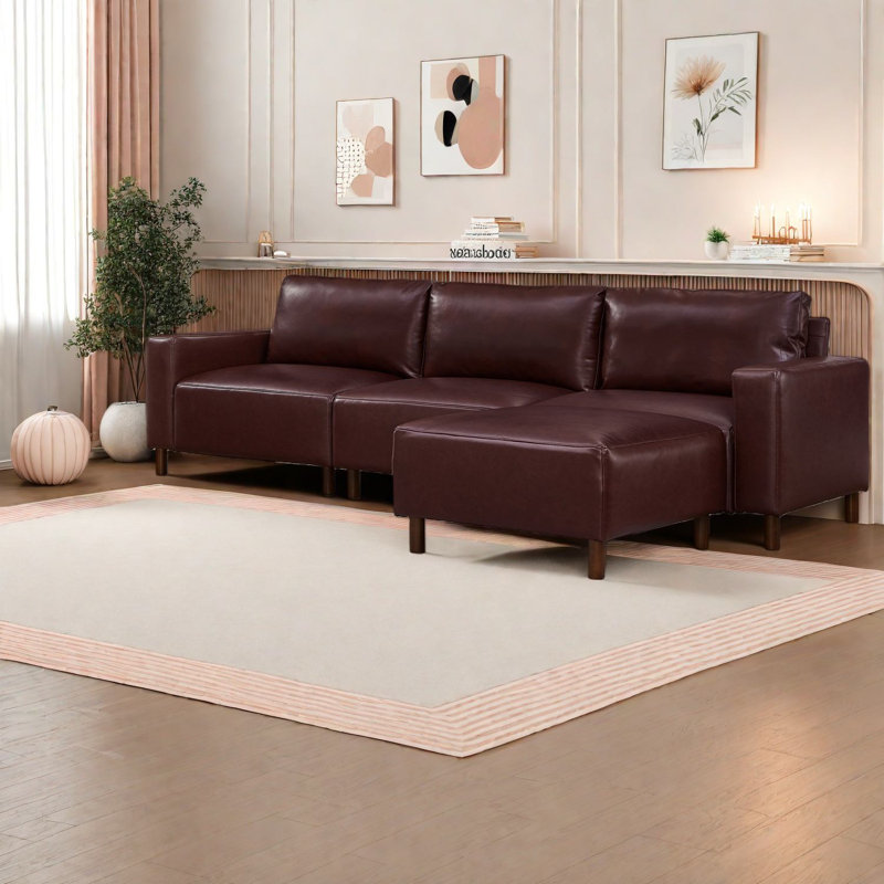 Canapé modulaire de luxe bourgogne