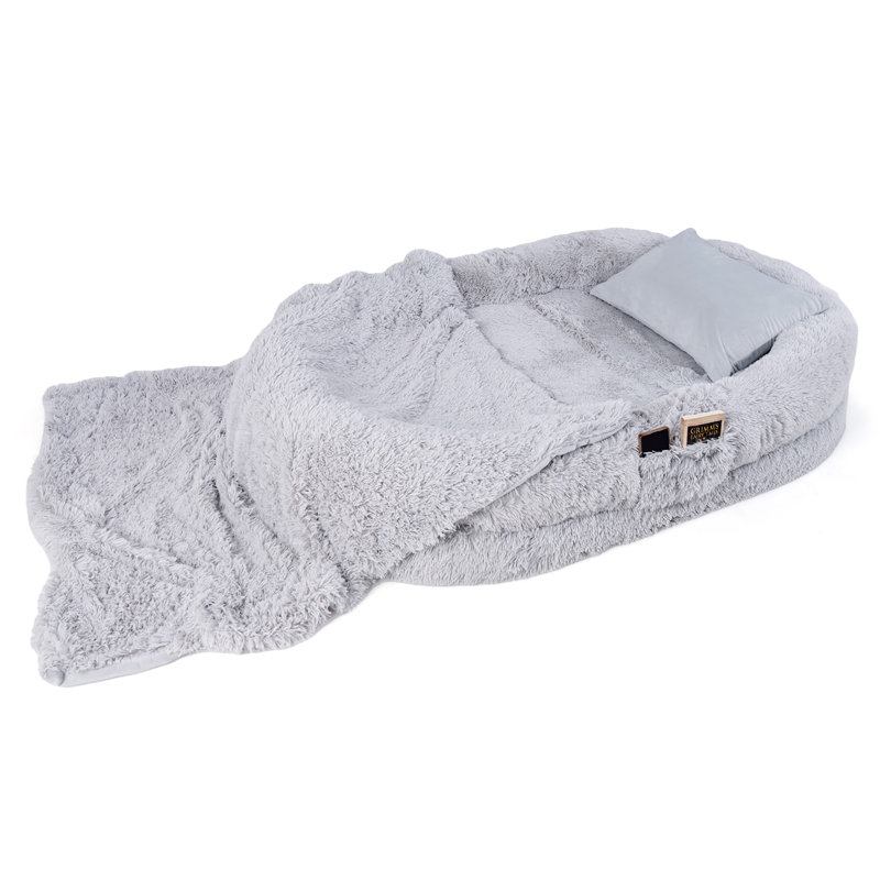 Lit orthopédique pour chien avec couverture souple 68 po x 46 po x 10 po Tucker Murphy Pet ™, Gris