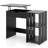 Space Saving Computer Desk With Hidden Compartment And Open Storage Shelves