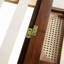 Grand lit escamotable, armoire-lit en bois de pin avec centrale électrique et panneau de décoration en rotin, noyer-1294564925