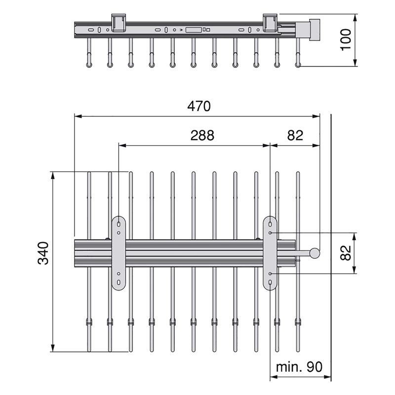 Pinter 47cm 4 Wall Towel Bar