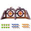 Jeu de lancer gonflable à deux haches avec ventilateur - jeu de fléchettes double Jeu de cible de jet de hache gonflable pour la cour arrière-125944113