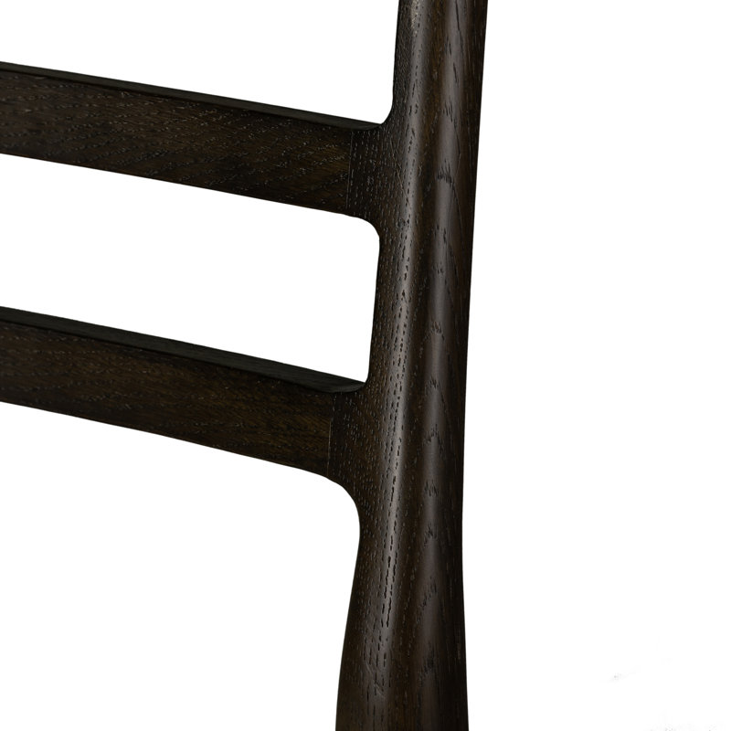 Glenmore Upholstered Dining Chair, Scrubbed Oak Black, Ivory Cotton/Polyester Blend/Viscose