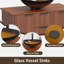 Meuble-lavabo rustique de 36 po avec lavabo, armoire autoportante avec 3 tiroirs, 2 portes et vasque en verre trempé pour bateau, tablette réglable avec robinet et bonde escamotable incluse