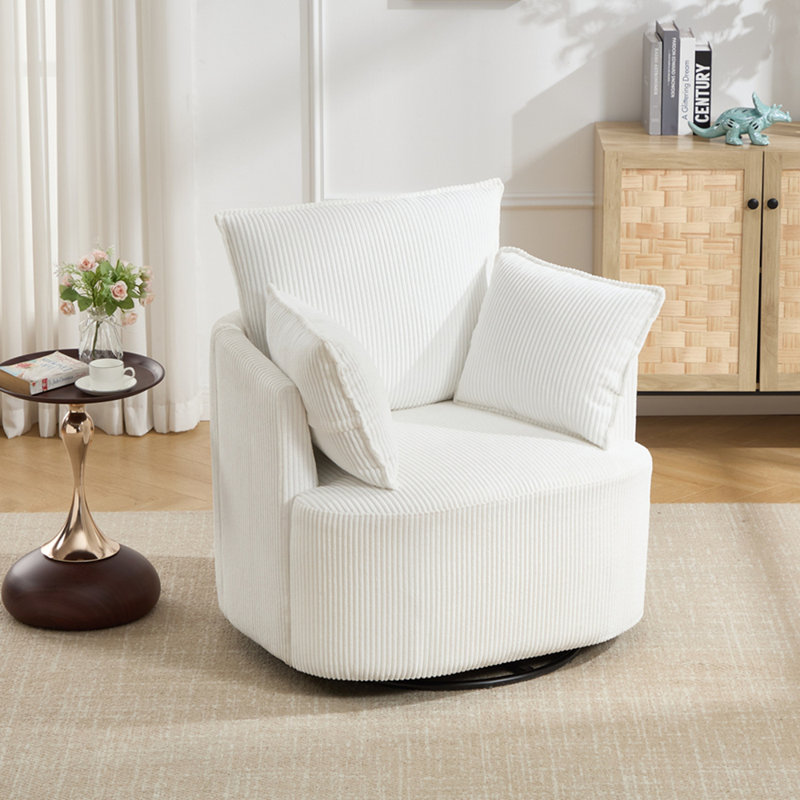 Fauteuil pivotant pour le salon ou le bureau, Blanc