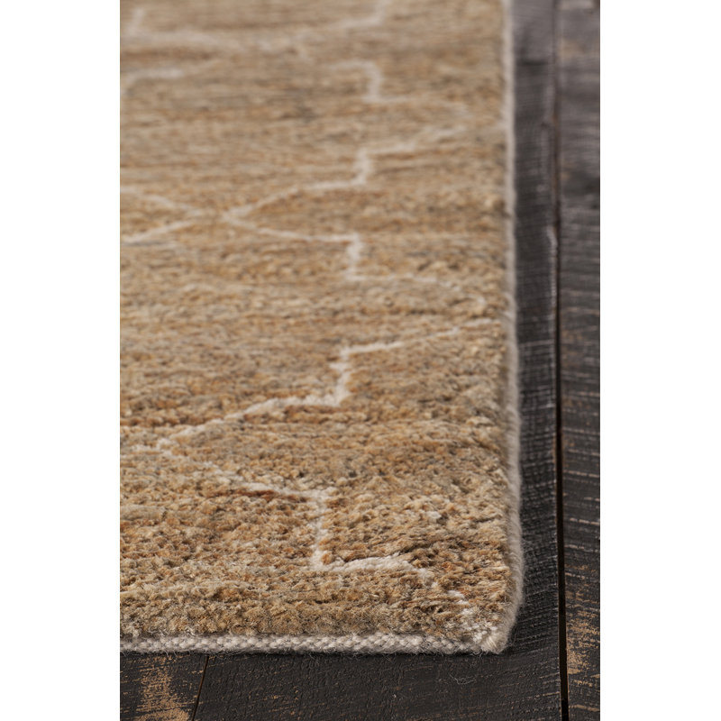 Tapis de zone naturelle noué la à la main Levine, 5 pi x 7 pi 6 po