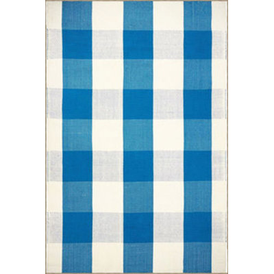 Machine Washable Geometric Patterned Blue Colored Decorative Area Rug