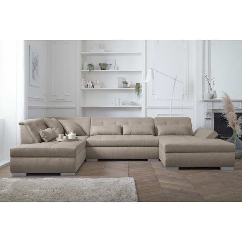 Vermont 7 Seater Corner Sectional, Beige, Left Hand Facing