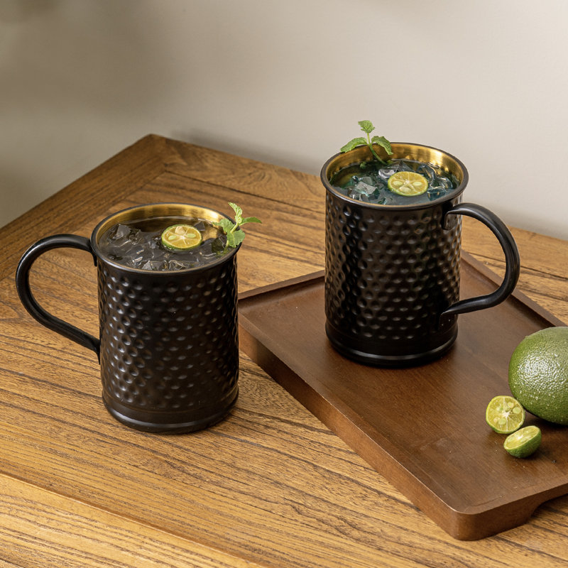 Ensemble de 2 tasses en métal martelé Moscow Mule