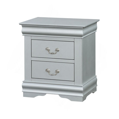 Louis Philippe III Platinum Finish Nightstand