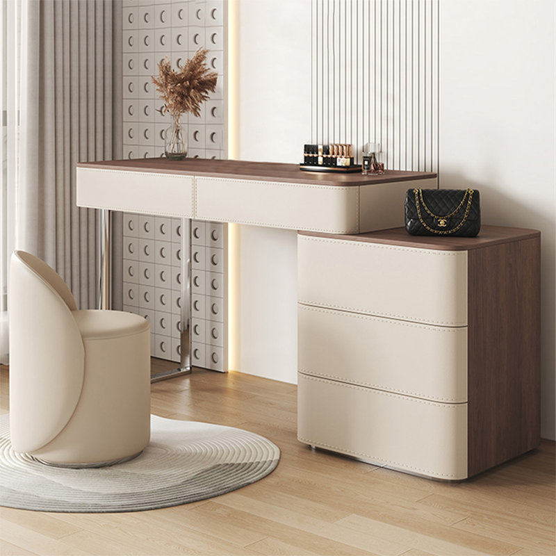 Makeup Vanity with Light mirror,5 drawers,1 chair