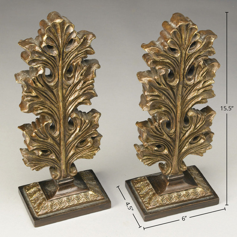 Leaf Finial Sculpture, Antique Gold