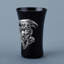 Verre à liqueur mauve foncé et argent 3,35 pouces H Dark Dragon and Three Skulls