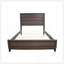 Grand lit contemporain en bois gris