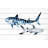 'Sharks Duo' Art Print on White Wood-61297395