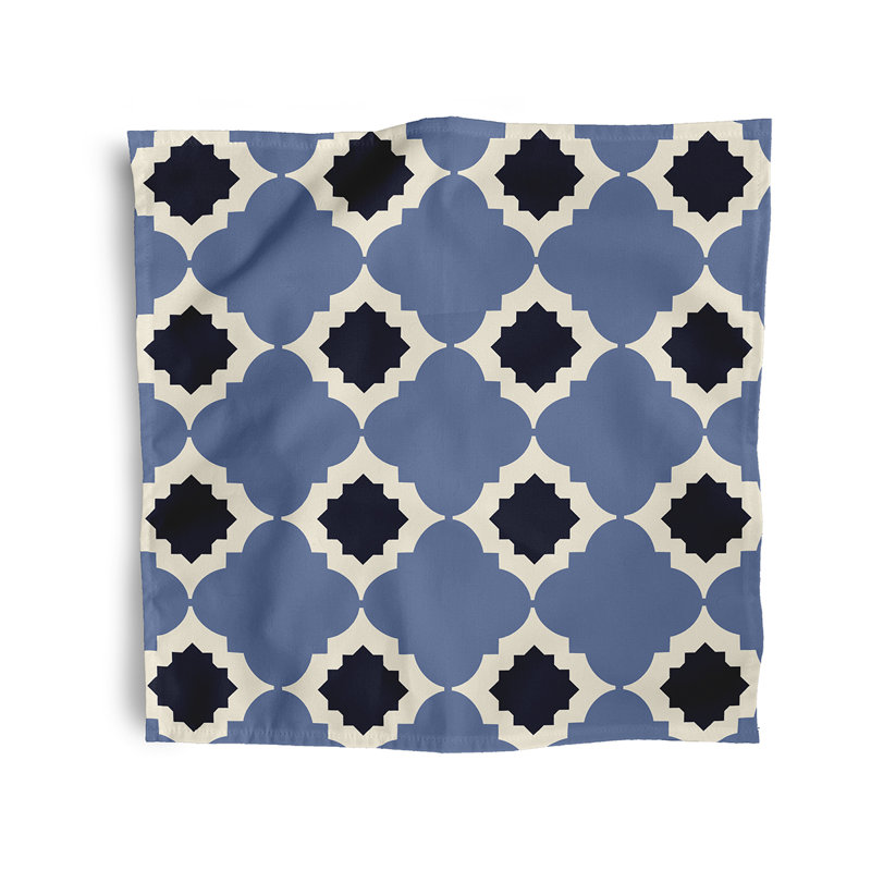Volusia Polyester Geometric Square Napkin, Blue