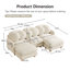 Canapé modulaire en U en forme de U à 5 places avec 2 repose-pieds et 6 coussins ronds, beige-133450613