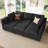 Tremee L-shaped Modular Sleeper Sofa Upholstered Sectional Sofa Couch Dark Grey-122503854