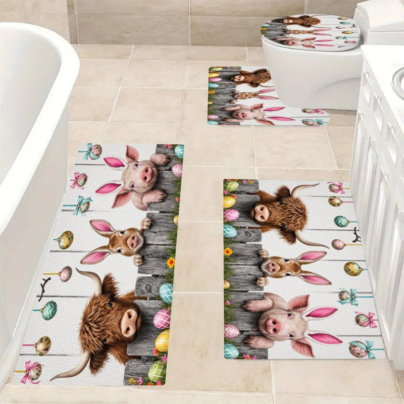 Ensemble de tapis pour salle de bain 4 pièces