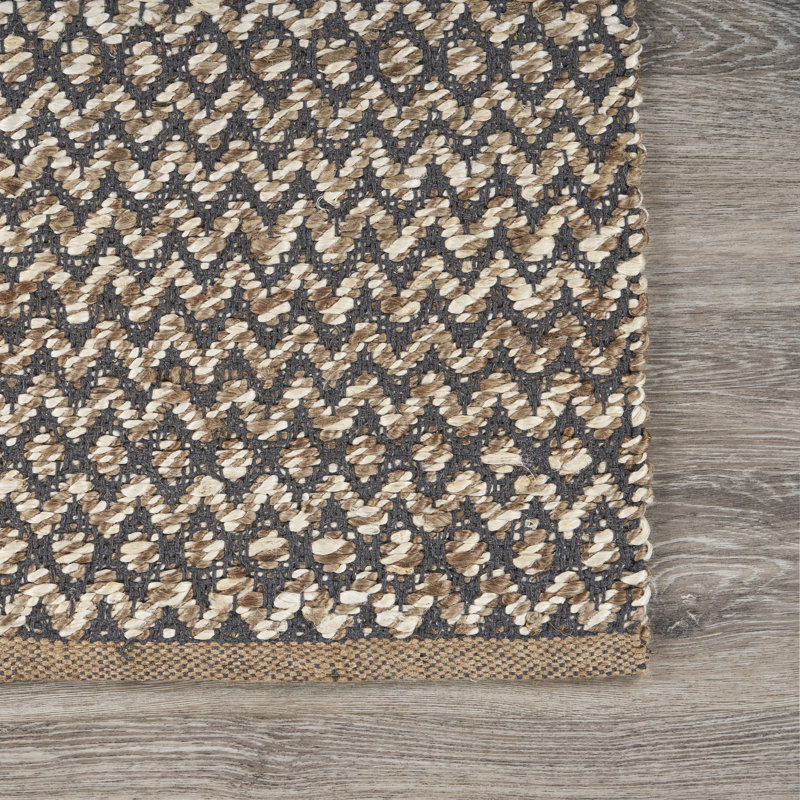 Tapis naturel en coton tissé à plat Frenette, Tapis de couloir 2 pi x 5 pi 8 po