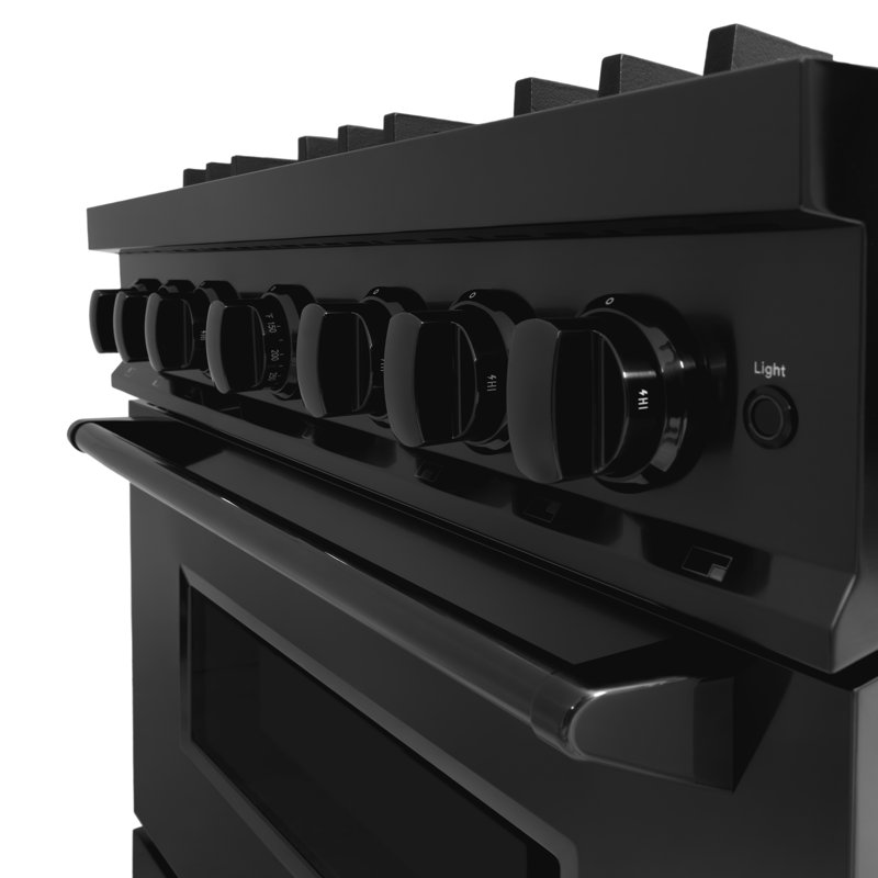 ZLINE 36" Classic Gas Range w/ Convection Oven in Stainless Steel w/ 6 Brass Burners, Black Stainless Steel