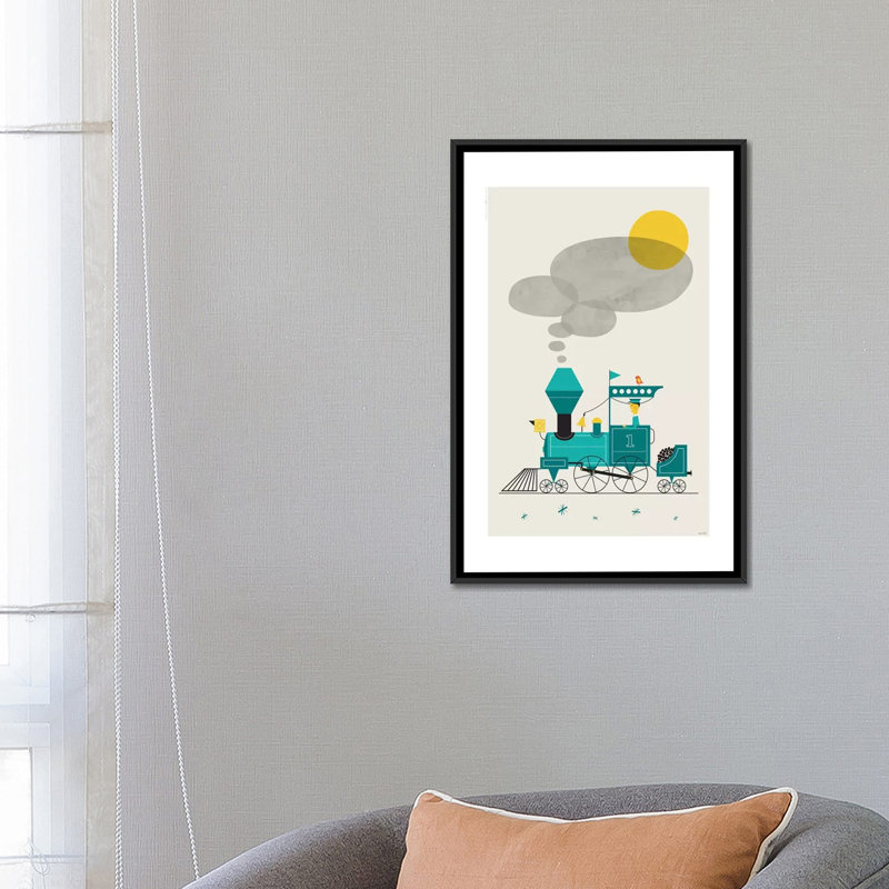 «Locomotive», impression sur toile tendue, H 60 po x l 40po x P 1,5 po, Toile avec cadre noir, Pas de tapis