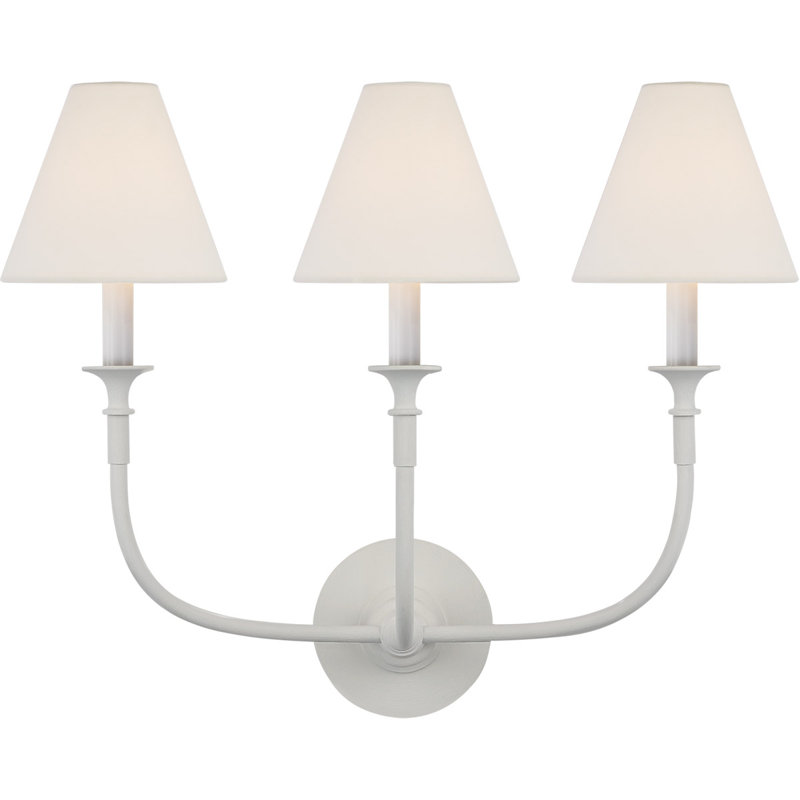 Thomas OBrien Piaf Triple Sconce, Plaster White