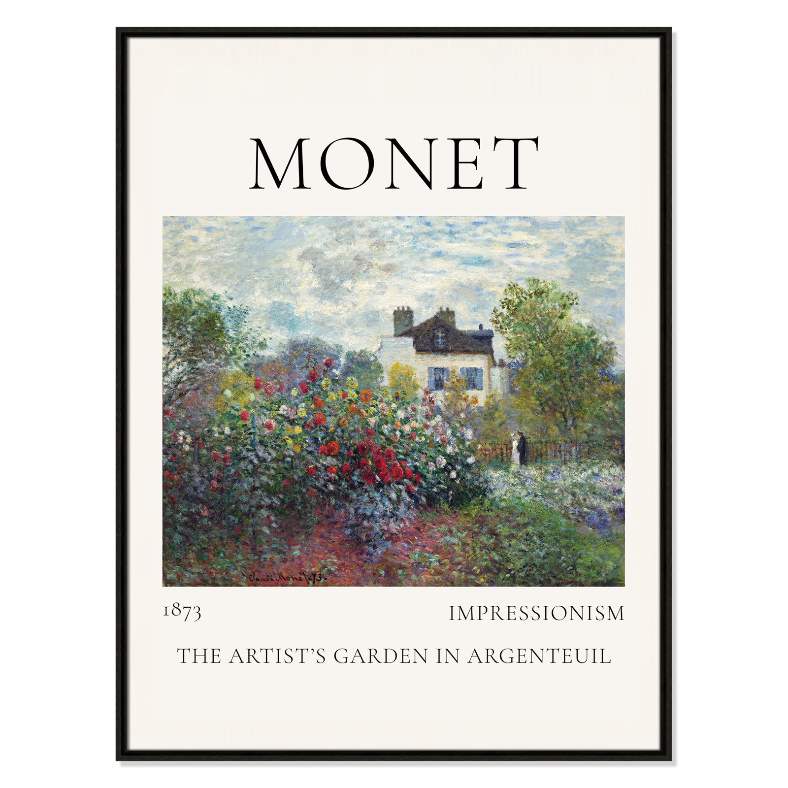 Old Masters Collection "Artists Garden in Argenteuil" Print, Espresso Floater Frame, No, 41.5" H x 31.5" W x 2" D