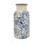 Vase cylindrique en porcelaine bleue et blanche de 12,5 pouces