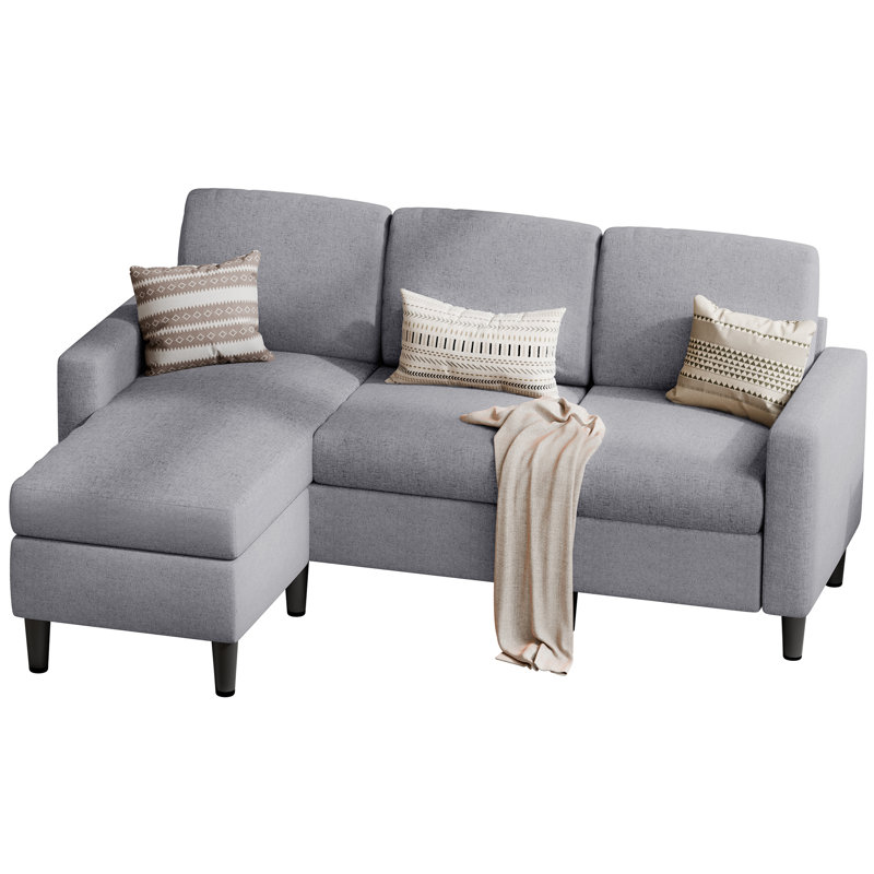 Canapé rembourré 73,6 po Suellen, Polyester gris clair