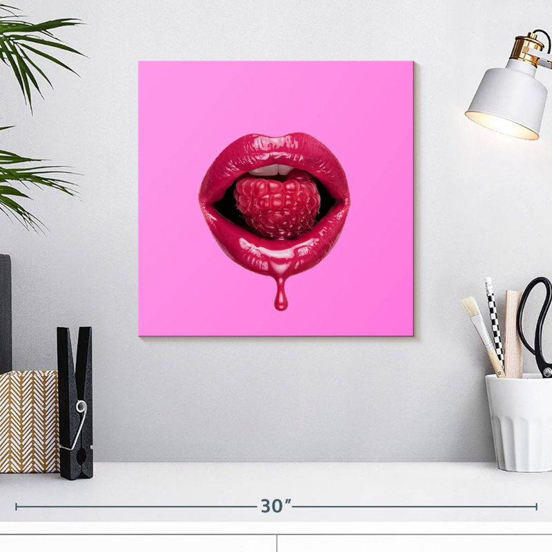 Raspberry Lips, 16" H x 16" W