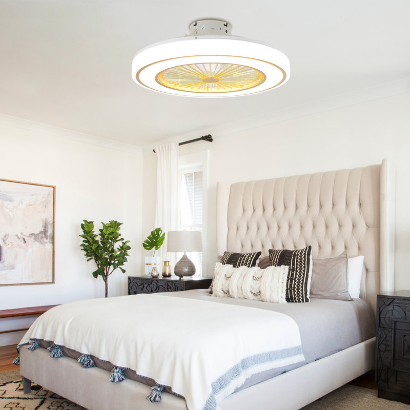 Ventilateur de plafond 19 po avec lumière DEL à intensité variable et télécommande