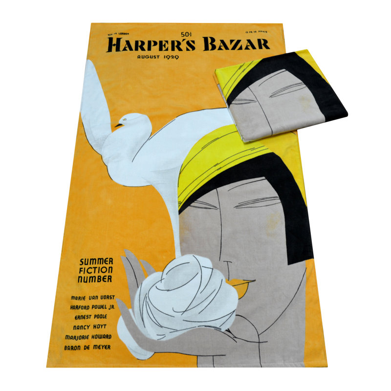 Harper's Bazaar Cotton Midweight Beach Towel