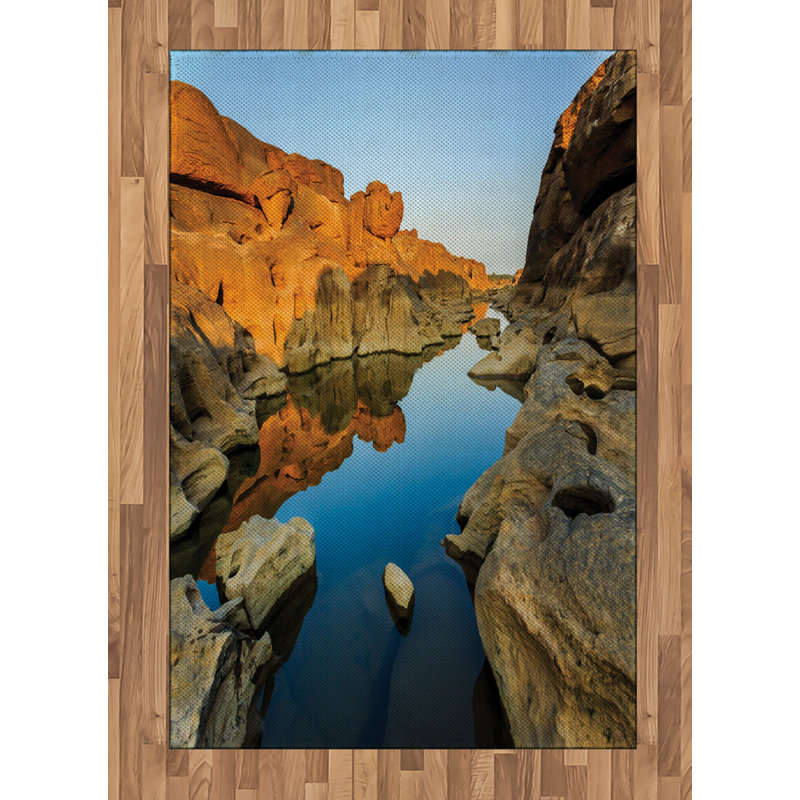 Canyon Nature High Density Long Fiber Poly Threads Decorative Area Rug Carpet, Rectangle 4' x 5'8"