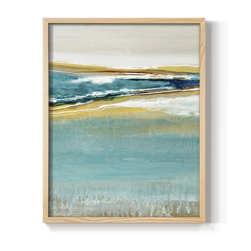 Reproduction encadrée Aqua Quartz V1 - bois massif, Naturel, H 11 po x l 9 po